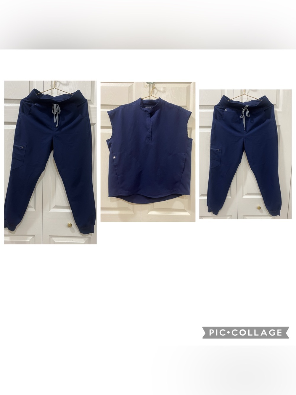 Figs navy women’s 3 piece scrub set, size small